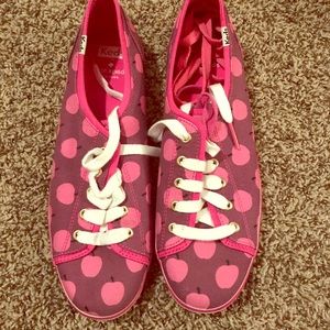 Purple & Pink Apple Print Kate Spade Keds